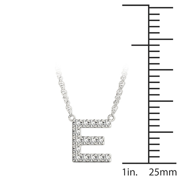 Elara Letter E Diamond Pendant