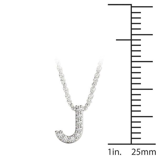 Eudora Letter J Diamond Pendant