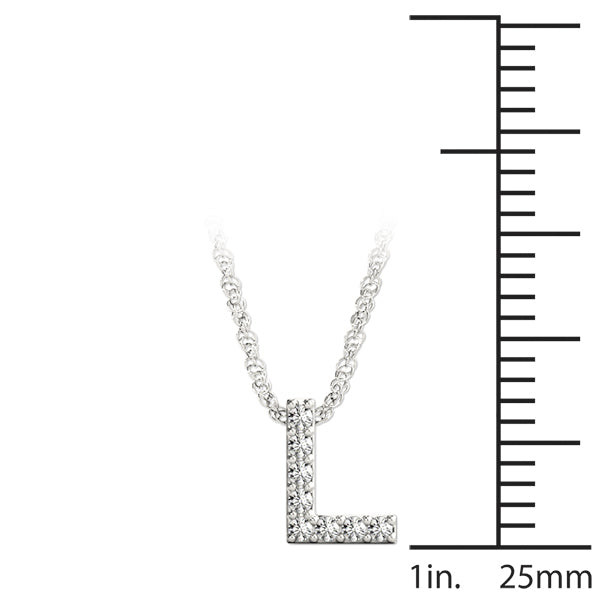 Evelina Letter L Diamond Pendant