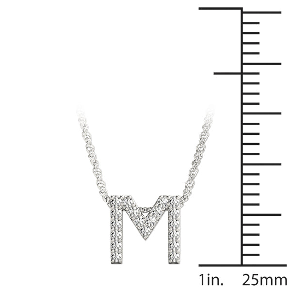 Fenella Letter M Diamond Pendant