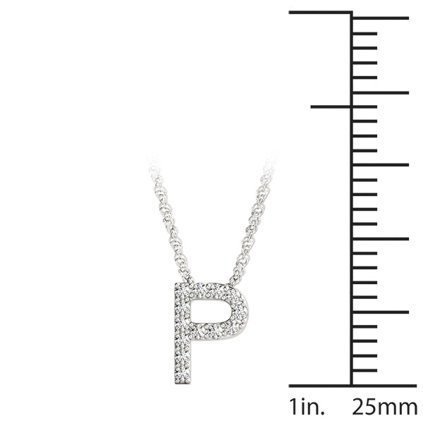 Fiora Letter P Diamond Pendant