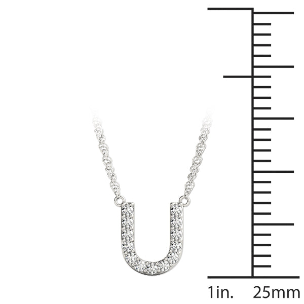 Galatea Letter U Diamond Pendant