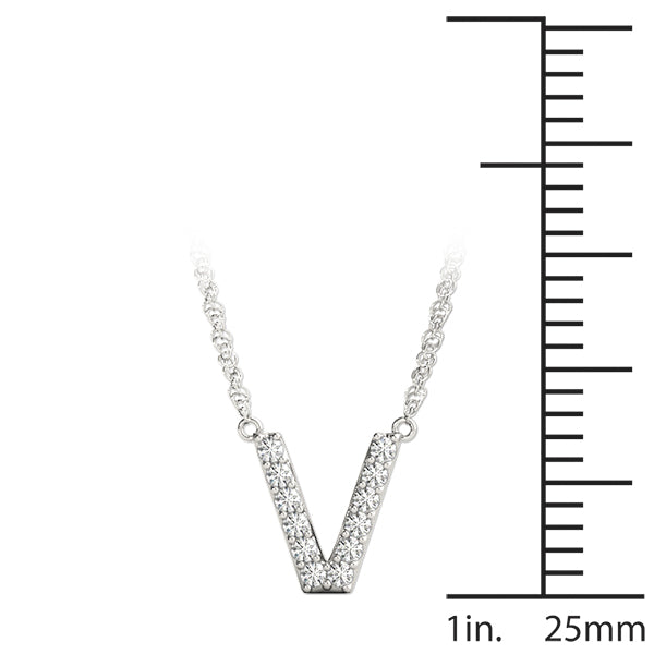 Philippine Letter V Diamond Pendant