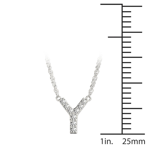 Ginevra Letter Y Diamond Pendant