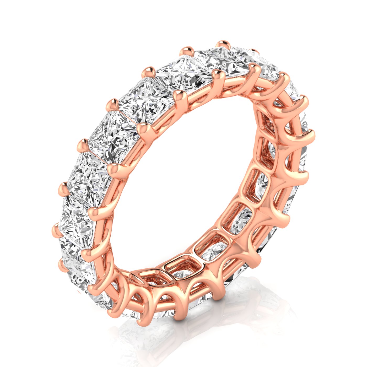 Princess-Cut Diamond Eternity Wedding Band – 5.12 ct