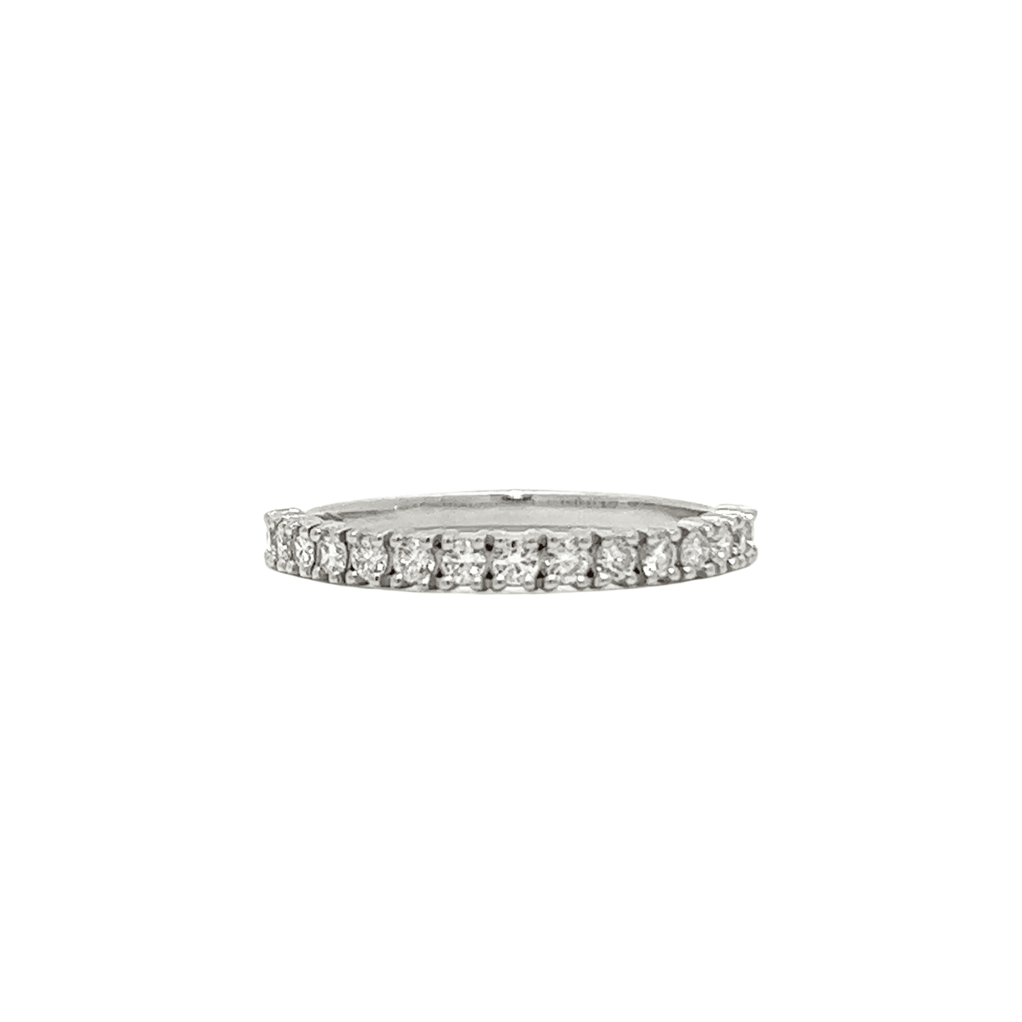 White gold halfway eternity ring