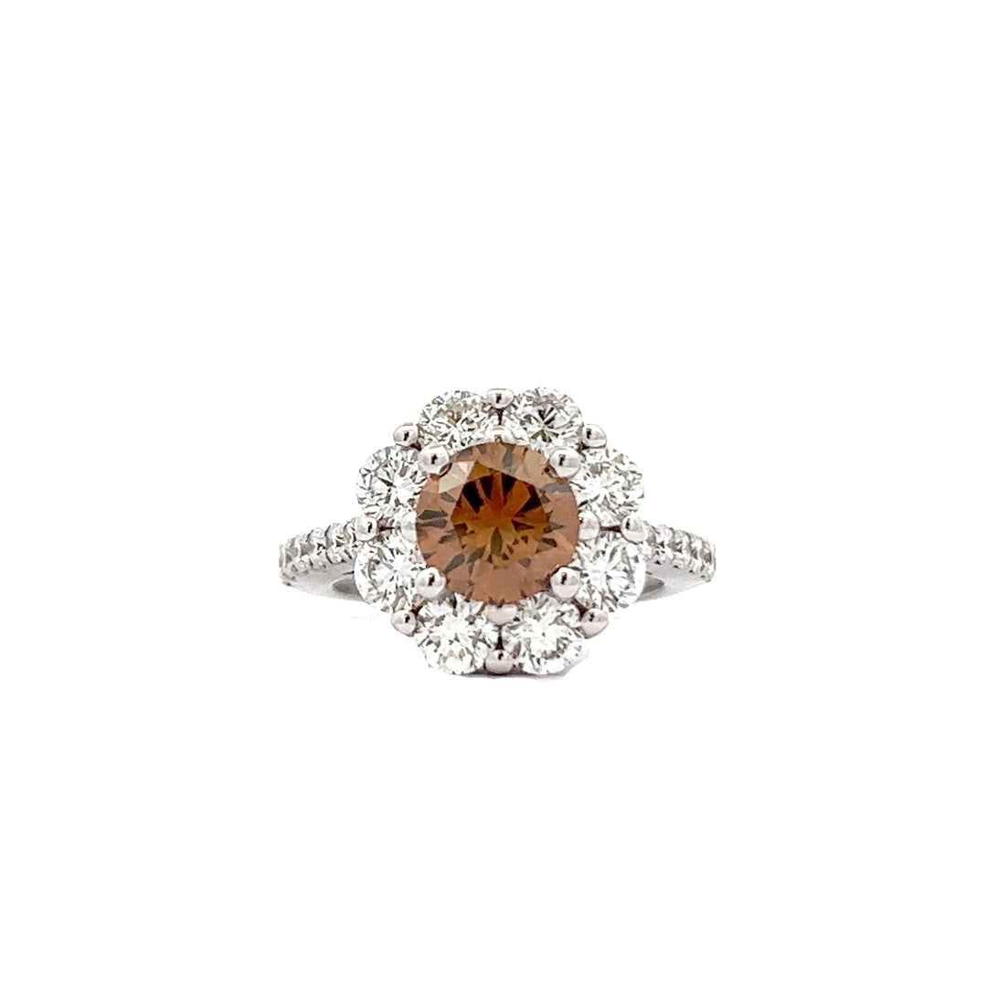 Fancy Orange-Brown diamond ring