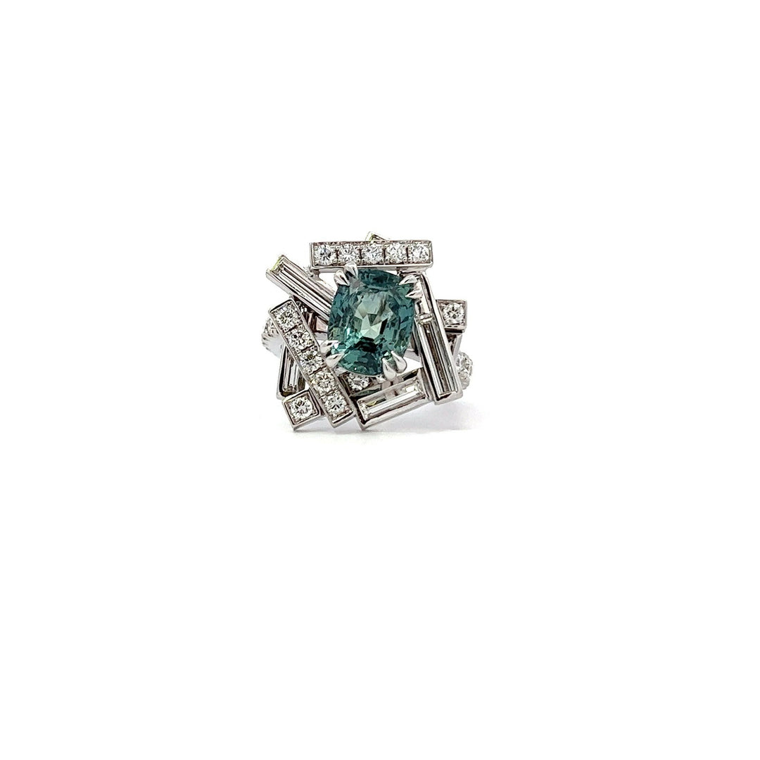 Greenish Blue sapphire ring - "MIA"