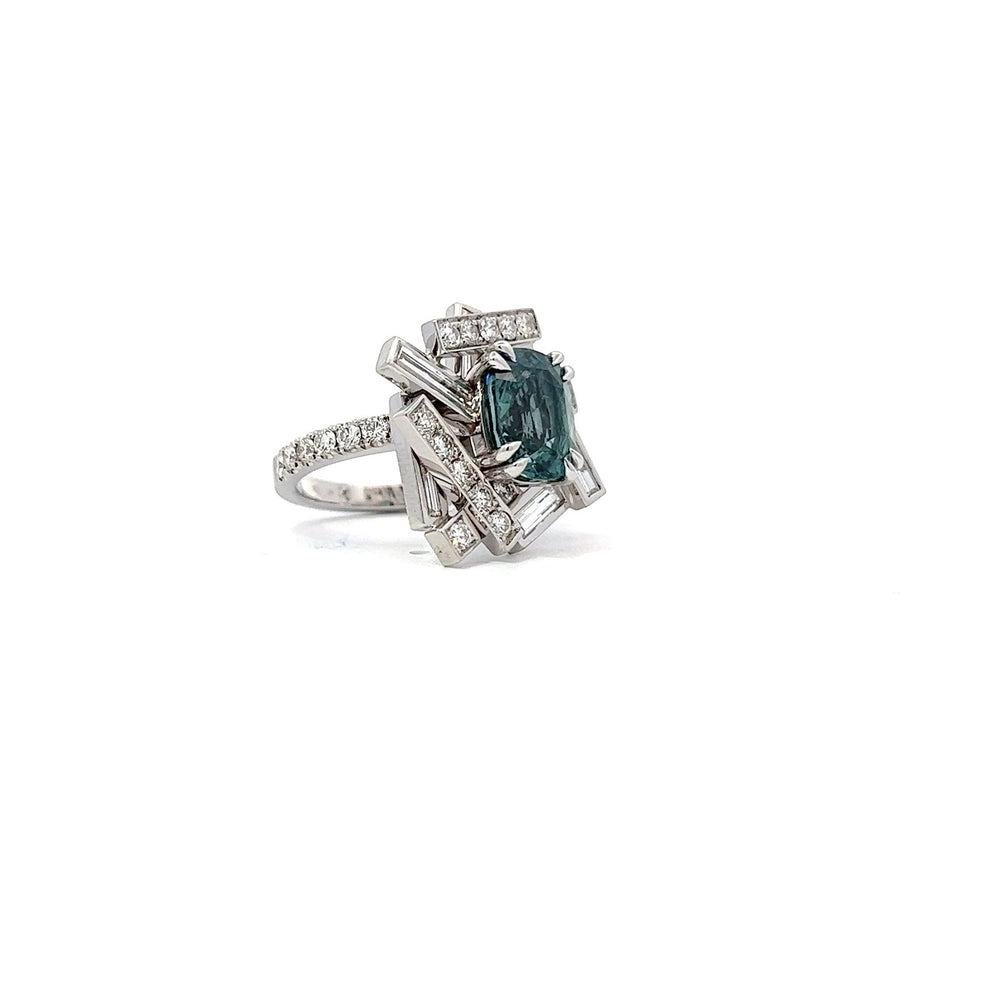 Greenish Blue sapphire ring - "MIA"