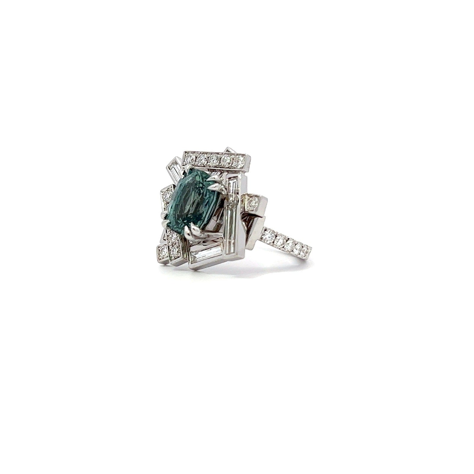 Greenish Blue sapphire ring - "MIA"