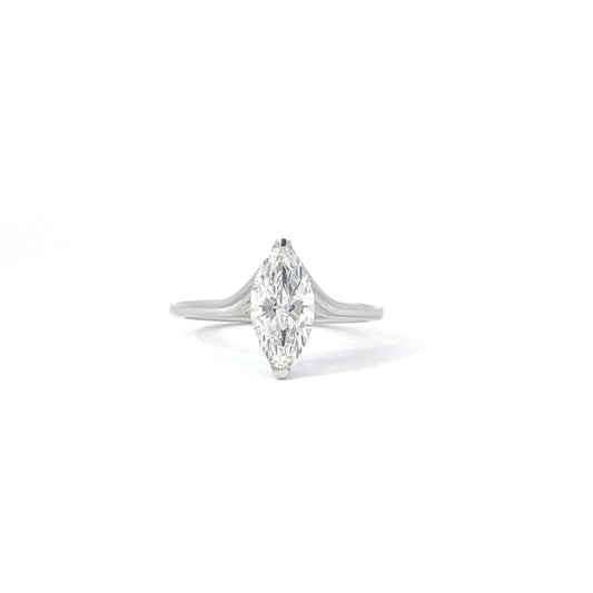 Marquise diamond solitaire ring