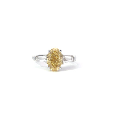 Fancy vivid yellow engagement ring