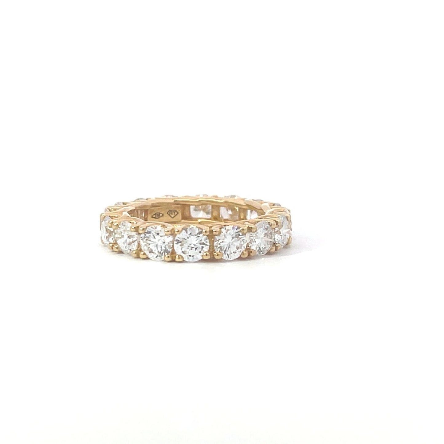 Laboratory grown eternity round diamond ring