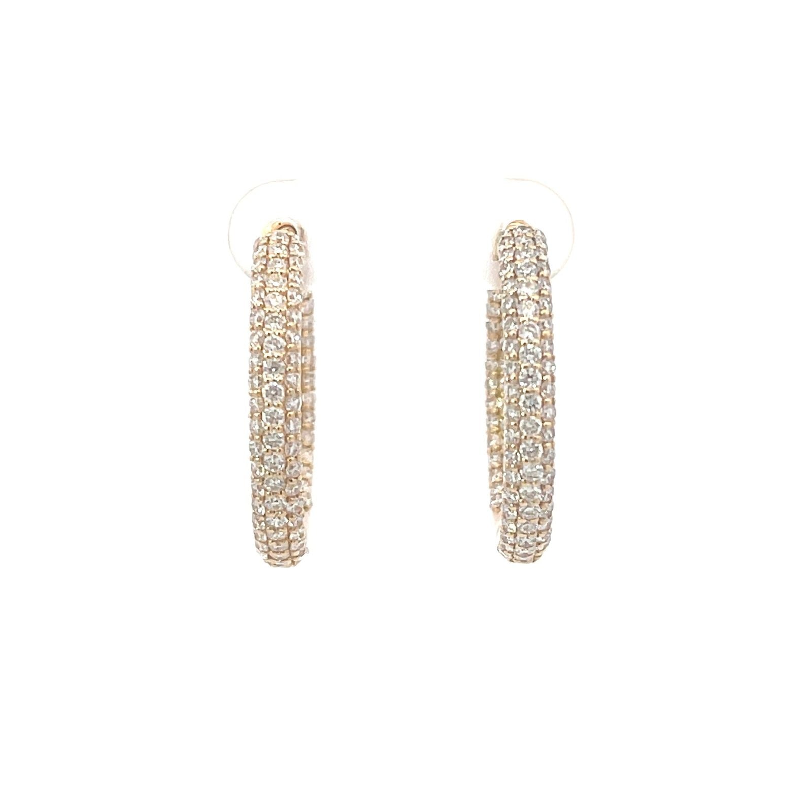 Laboratory grown hoop diamond earrings