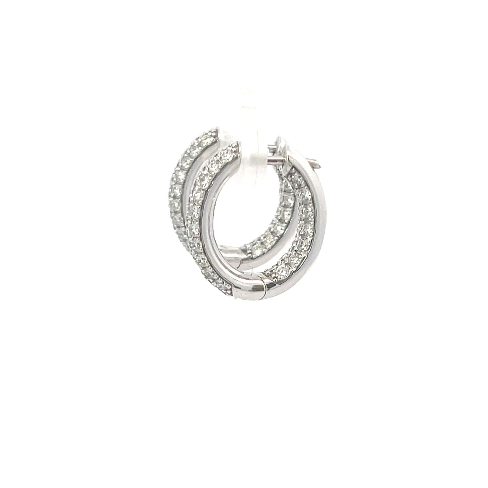 Laboratory grown hoop diamond earrings