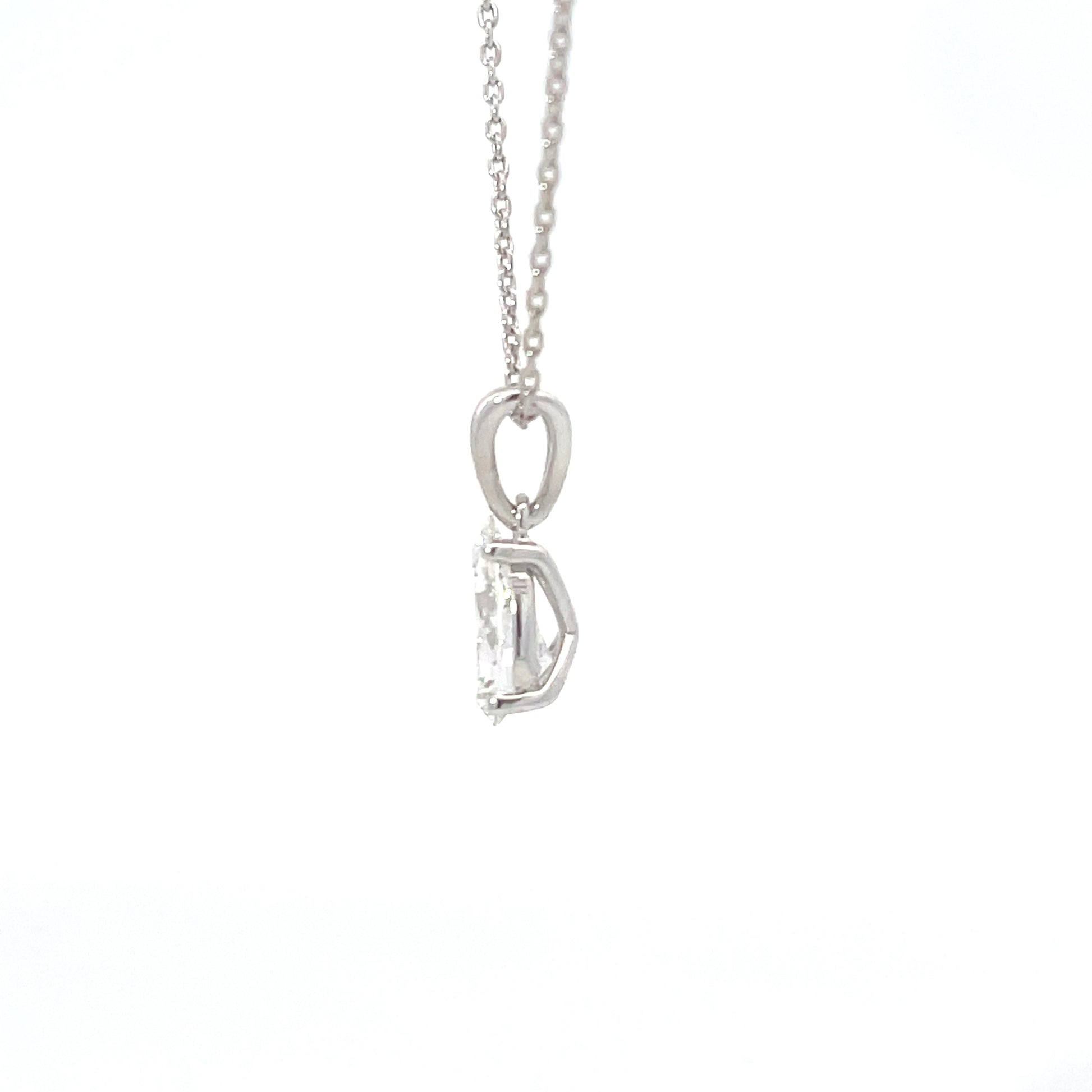 Laboratory grown solitaire pear diamond necklace