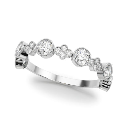 Bezel-Set Milgrain Diamond Stackable Ring – 0.30 ct