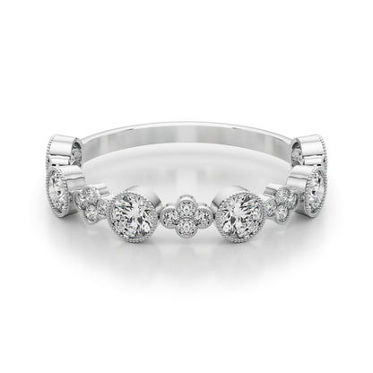 Bezel-Set Milgrain Diamond Stackable Ring – 0.30 ct