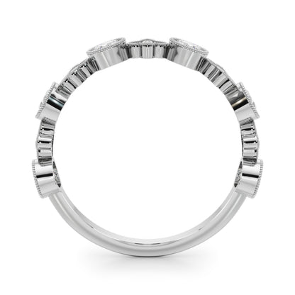 Bezel-Set Milgrain Diamond Stackable Ring – 0.30 ct