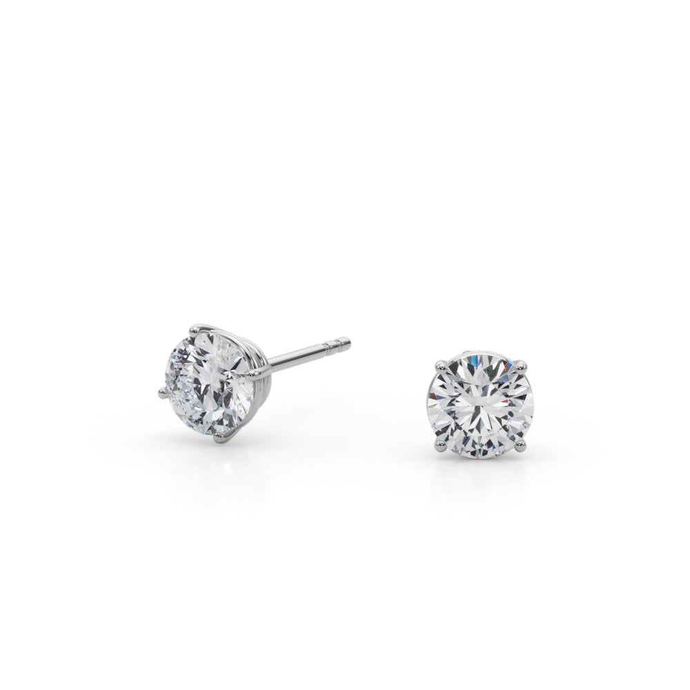 Natural Diamond Solitaire Stud Earrings – 1.00 ctw