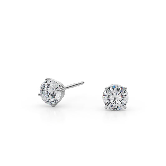 Natural Diamond Solitaire Stud Earrings – 1.00 ctw