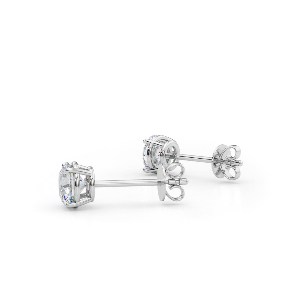 Natural Diamond Solitaire Stud Earrings – 1.00 ctw