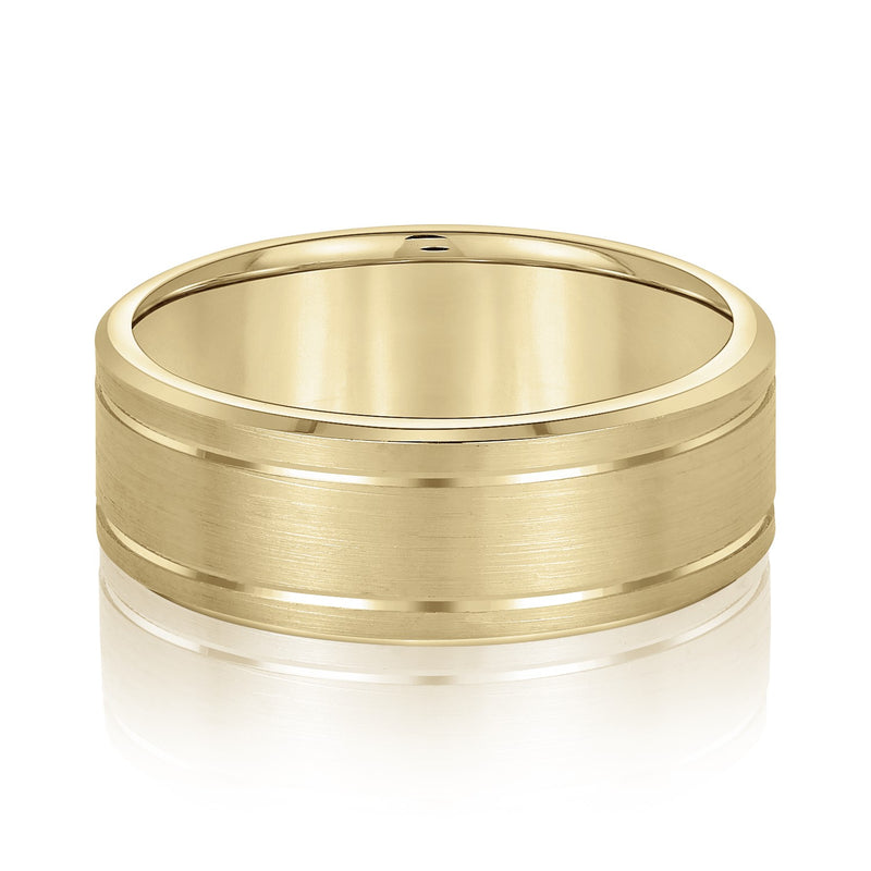 Benoit Grooved Men's Wedding Band