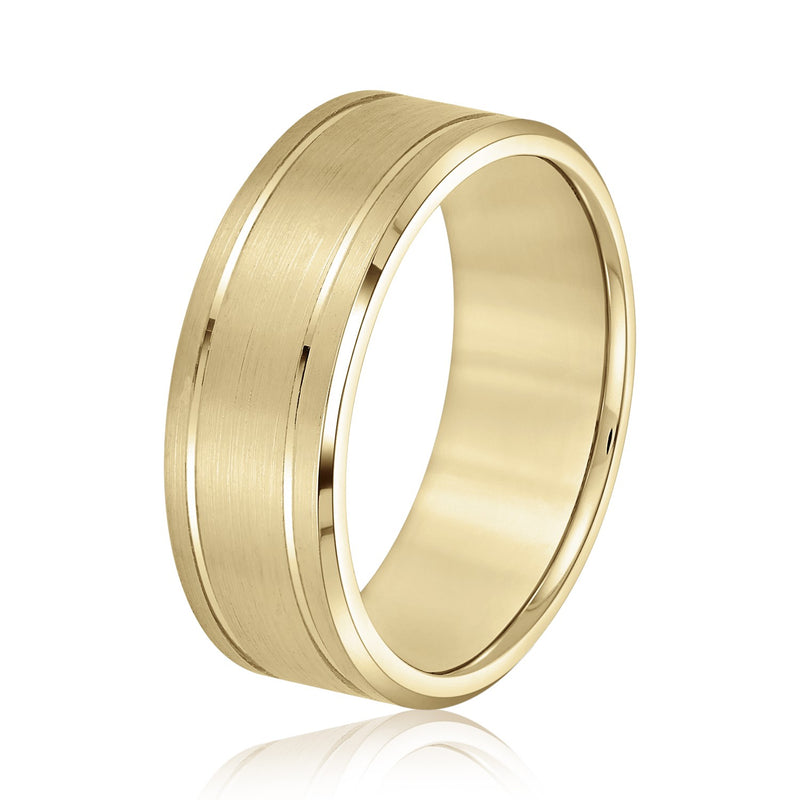 Benoit Grooved Men's Wedding Band