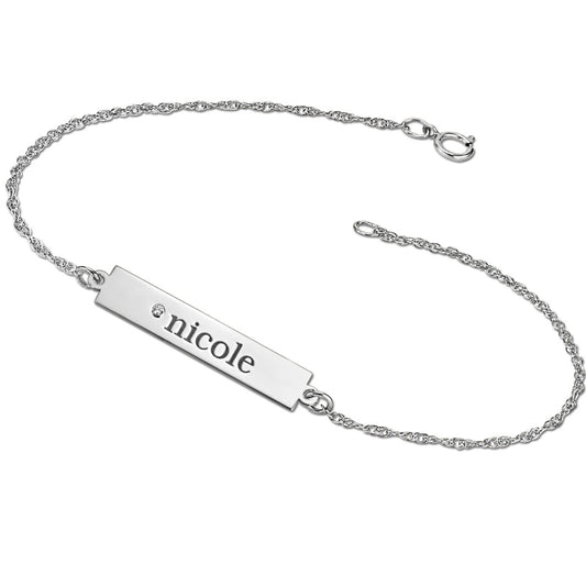 Personalized Accented Nameplate Bracelet