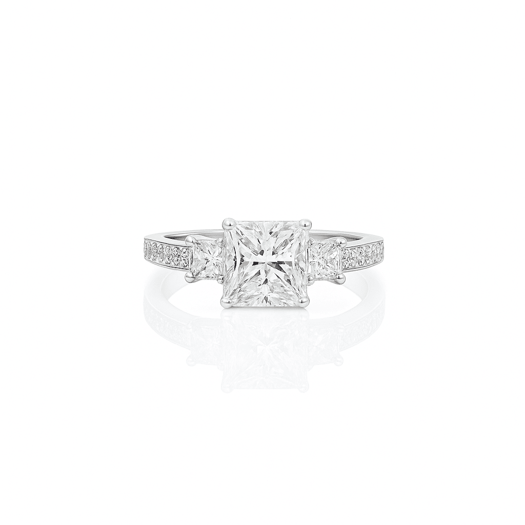 1.68ct J VVS1 Princess cut diamond engagement ring