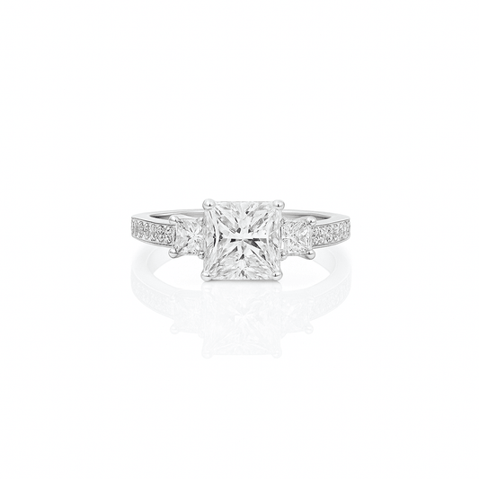 1.68ct J VVS1 Princess cut diamond engagement ring