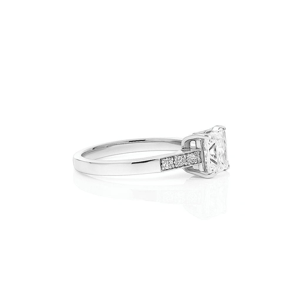 1.68ct J VVS1 Princess cut diamond engagement ring