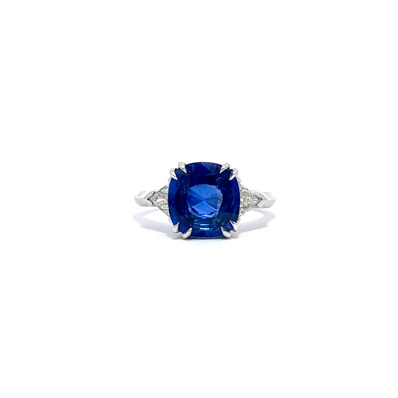 4.47ct Blue Sapphire Trilogy Engagement ring