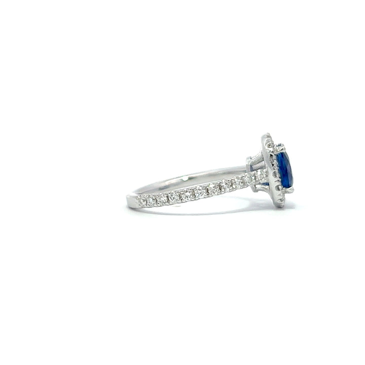 1.62ct cushion blue sapphire halo ring