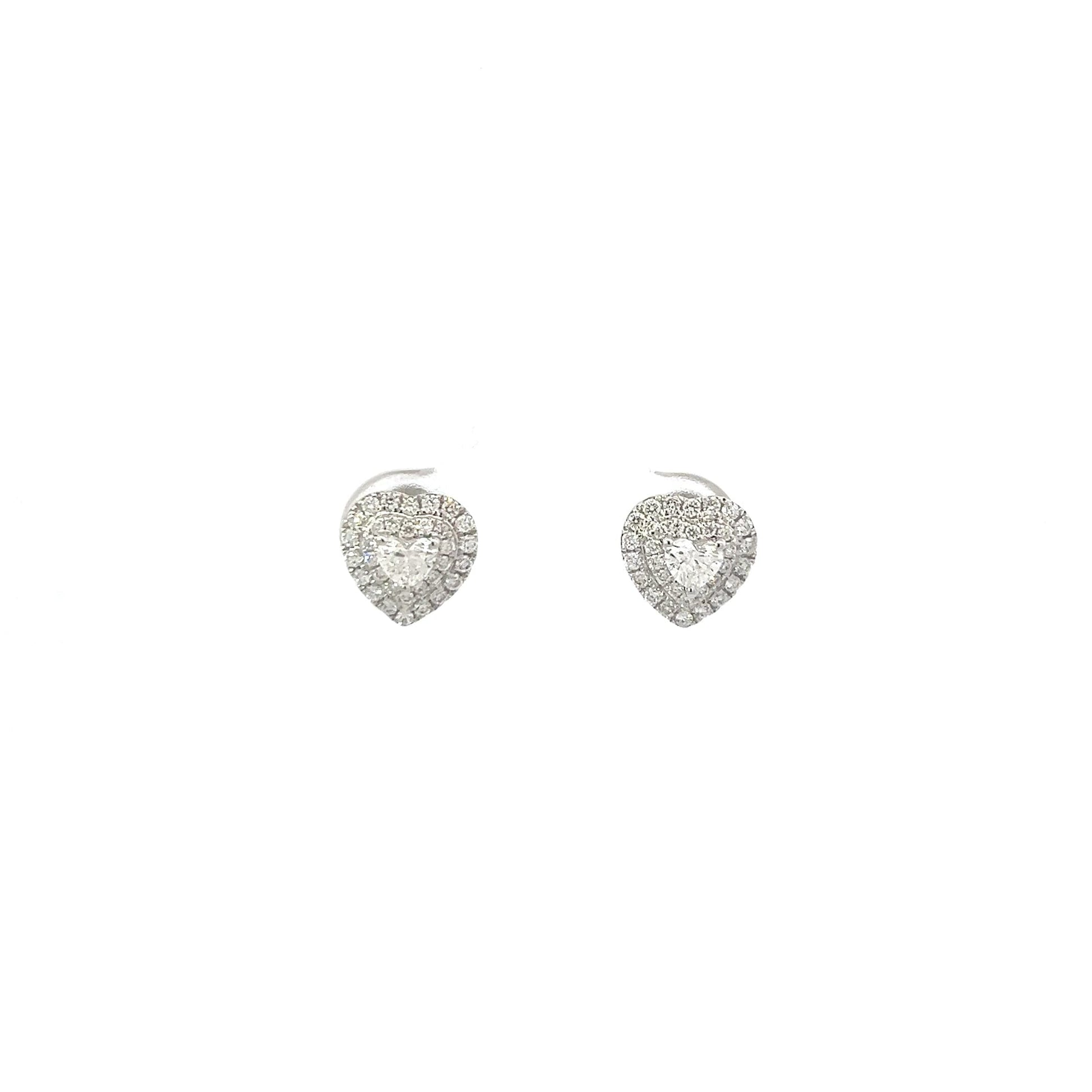 0.68ctw heart shape diamond earrings