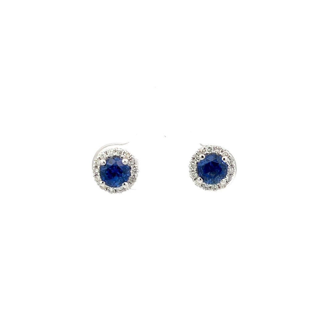 Sapphire halo diamond earrings