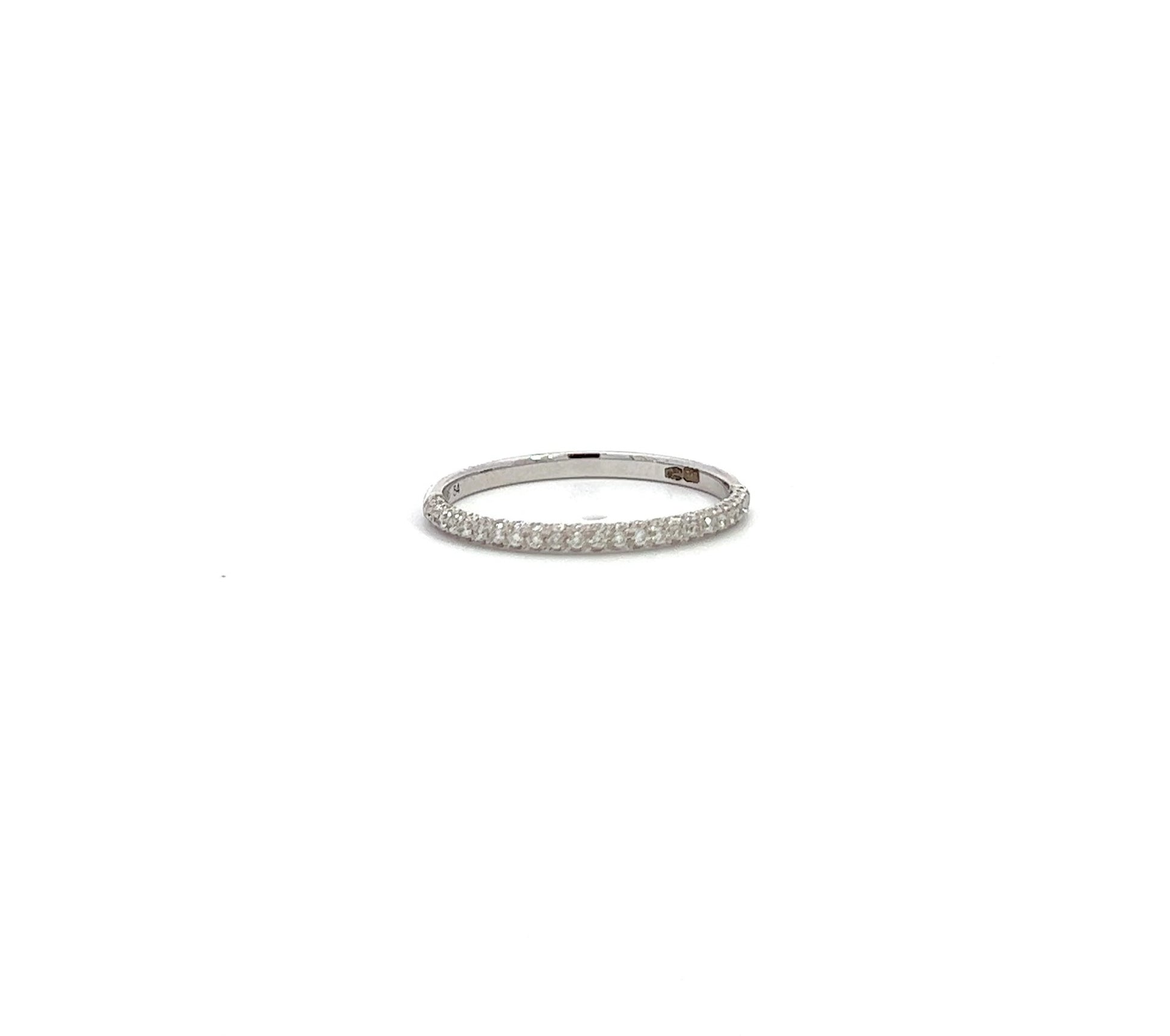 Three row Diamond Eternity ring White gold