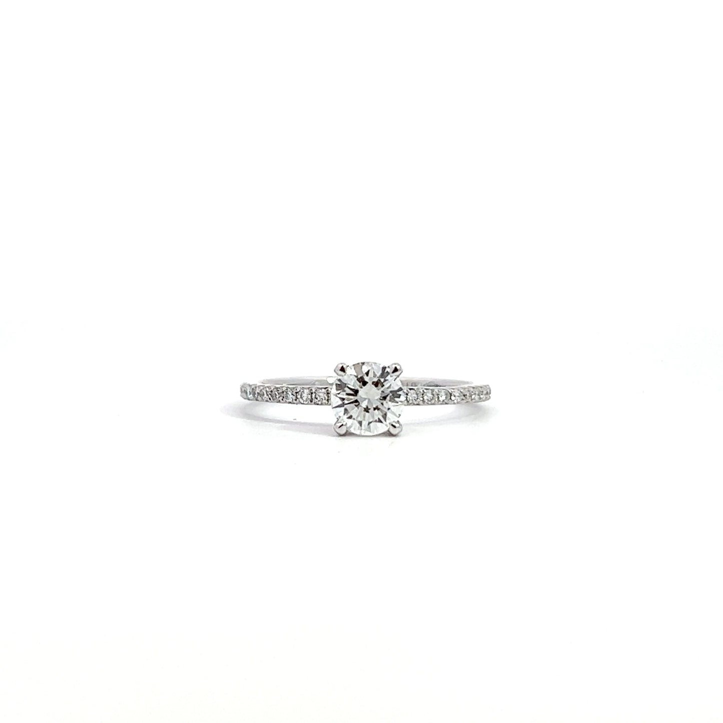 0.47ct round cut diamond engagement ring