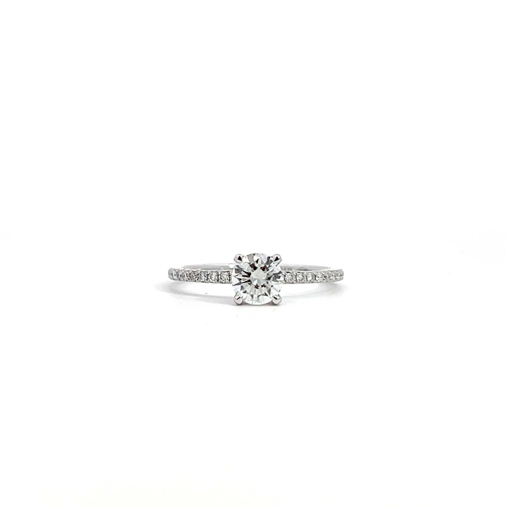 0.47ct round cut diamond engagement ring