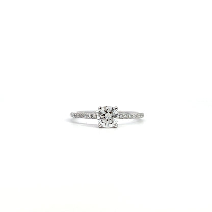 0.47ct round cut diamond engagement ring