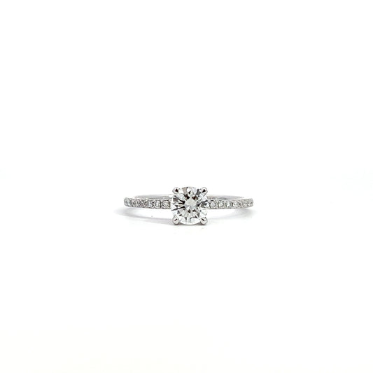 0.47ct round cut diamond engagement ring