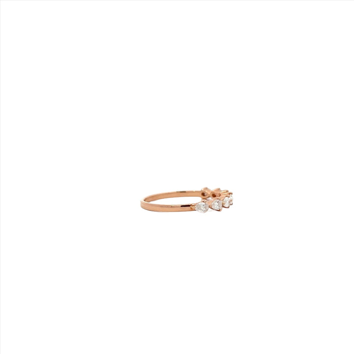 Minimalistic Diamond ring Rose gold 18K