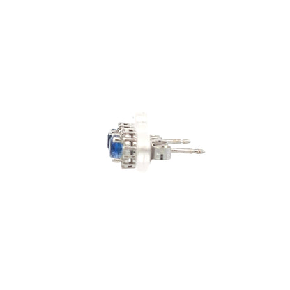 Sapphire halo diamond earrings