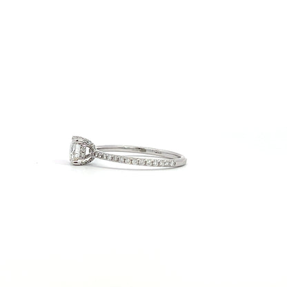 0.47ct round cut diamond engagement ring