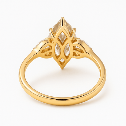 Marquise Solitaire Ring 2.08ct D VS1 18K Yellow Gold Lab-Grown
