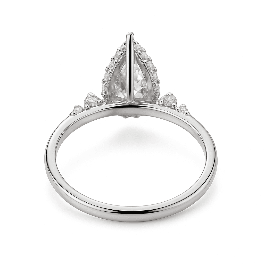 Pear Solitaire Ring 2.05ct E VS1 18K White Gold Lab-Grown