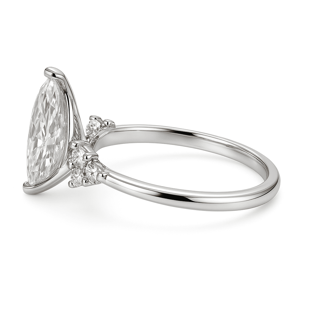 Pear Solitaire Ring 2.05ct E VS1 18K White Gold Lab-Grown