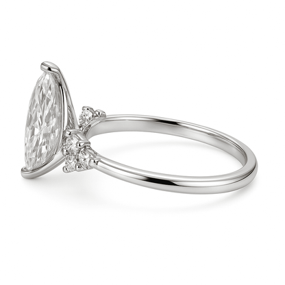 Pear Solitaire Ring 2.05ct E VS1 18K White Gold Lab-Grown
