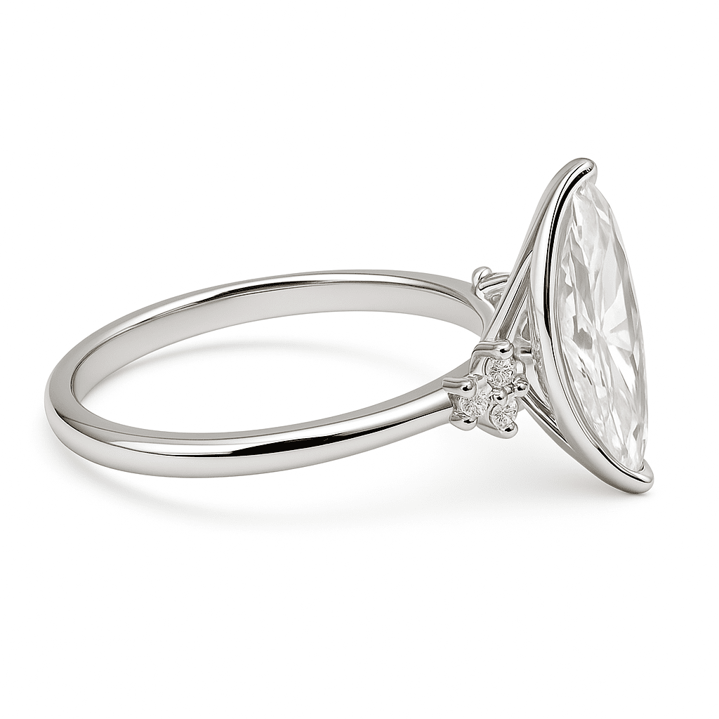Pear Solitaire Ring 2.05ct E VS1 18K White Gold Lab-Grown