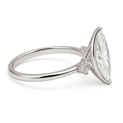 Pear Solitaire Ring 2.05ct E VS1 18K White Gold Lab-Grown